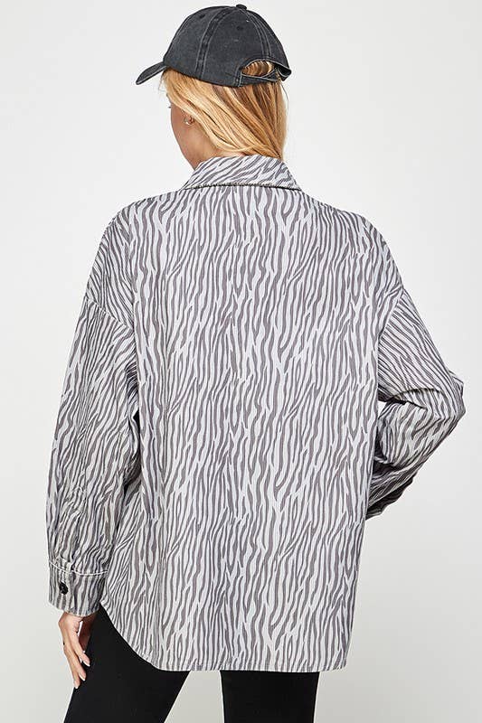 Animal Print Corduroy Jacket
