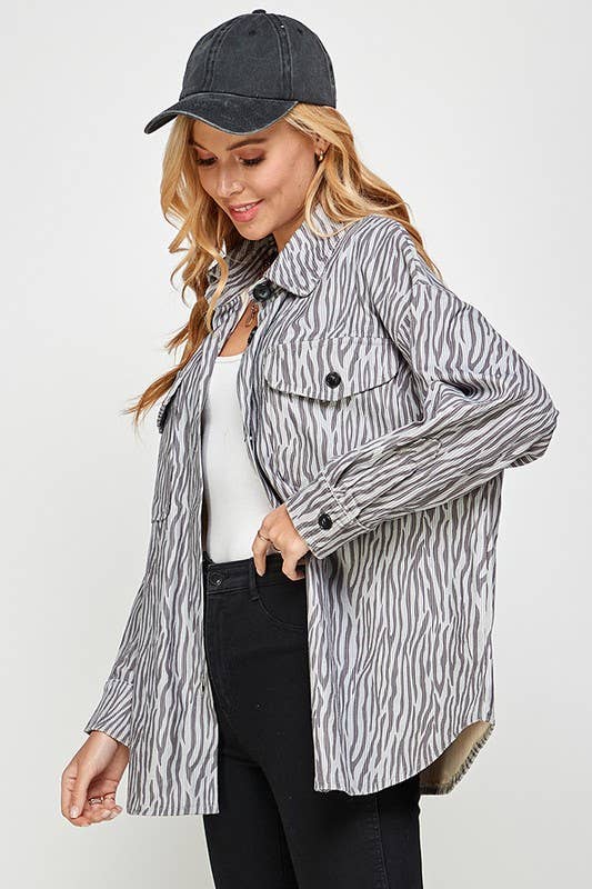 Animal Print Corduroy Jacket