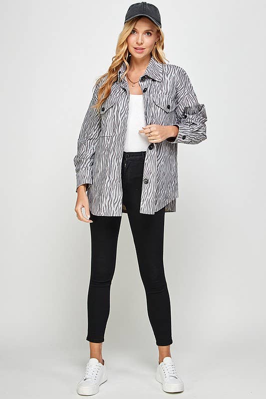 Animal Print Corduroy Jacket