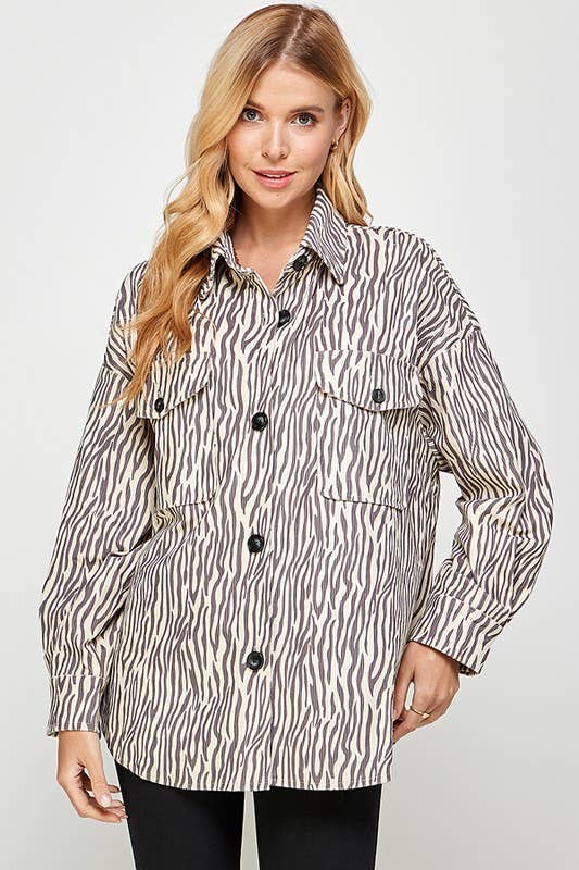 Animal Print Corduroy Jacket