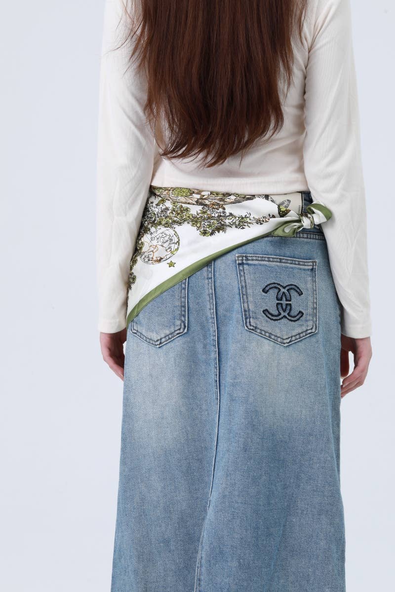 Floral Butterfly Bandana - Olive